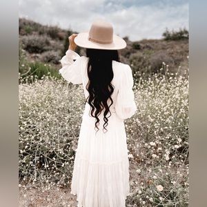Taupe Wide Brim Fedora